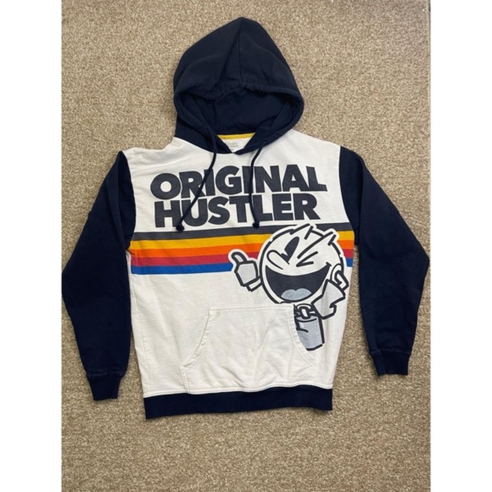 Pac-Man Original Hustler Hoodie Medium Graphic Print‎ Colorblock 90s/VTG Style